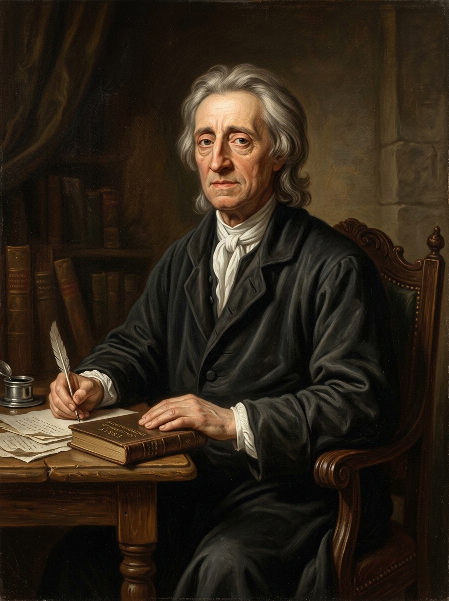 Portrait of philosopher John Locke, author of Two Treatises of Government (1689)
